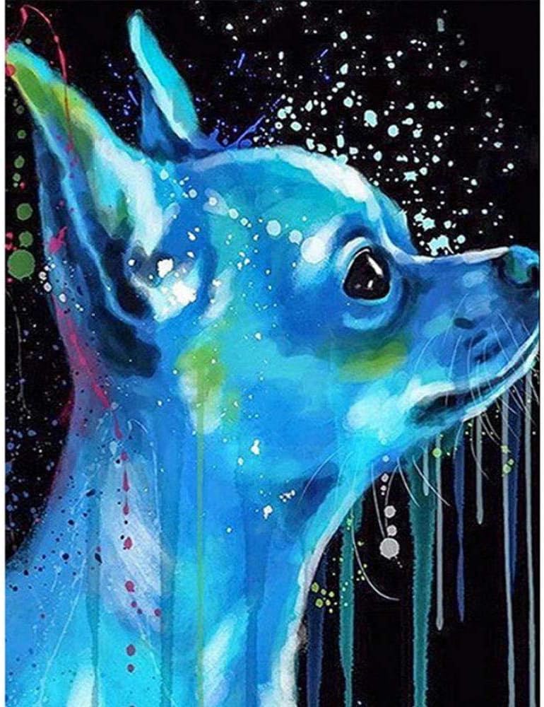 LVGUMM Paint by Numbers Kits for Adults and Kids Creative cute chihuahua Diy Digital Oil Painting Kits Pre-Printed Canvas Art Home Decoration - 16X20 Inch Frameless