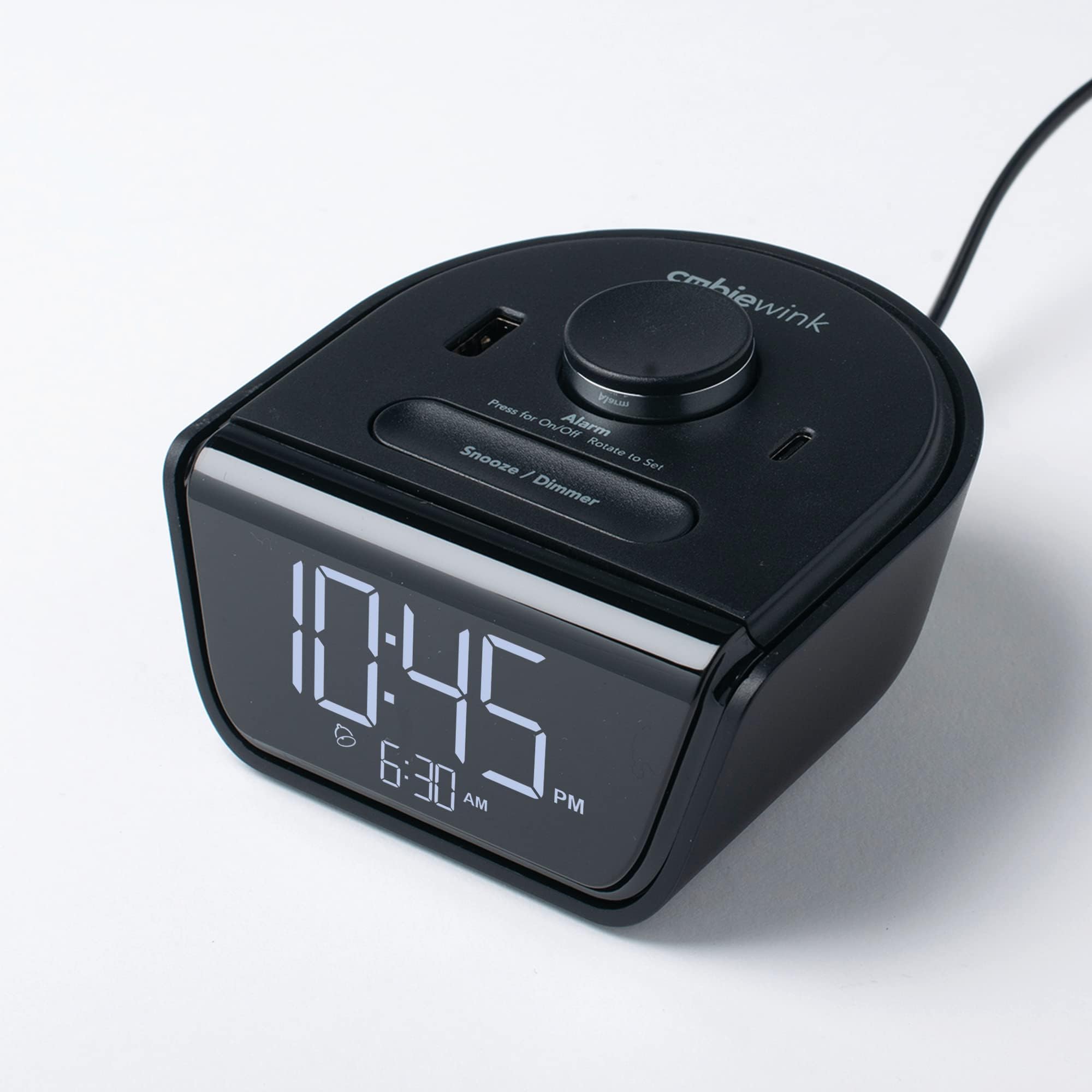 CubieWink Convenient Alarm Clock 2 USB Ports Charger