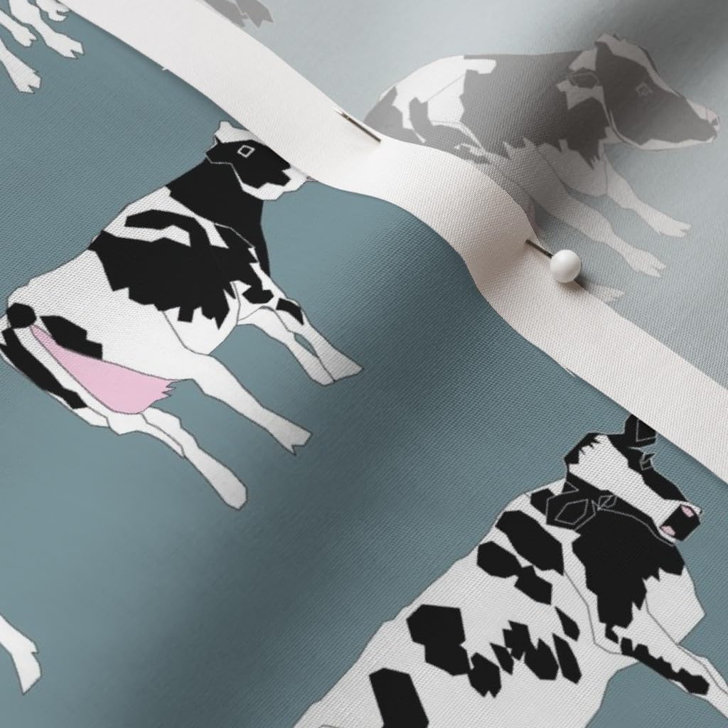 Spoonflower Fabric - Dairy Cows Farming Farm Cow Nursery Gender Neutral Printed on Cotton Poplin Fabric by The Yard - Sewing Shirting Quilting Dresses Apparel Crafts