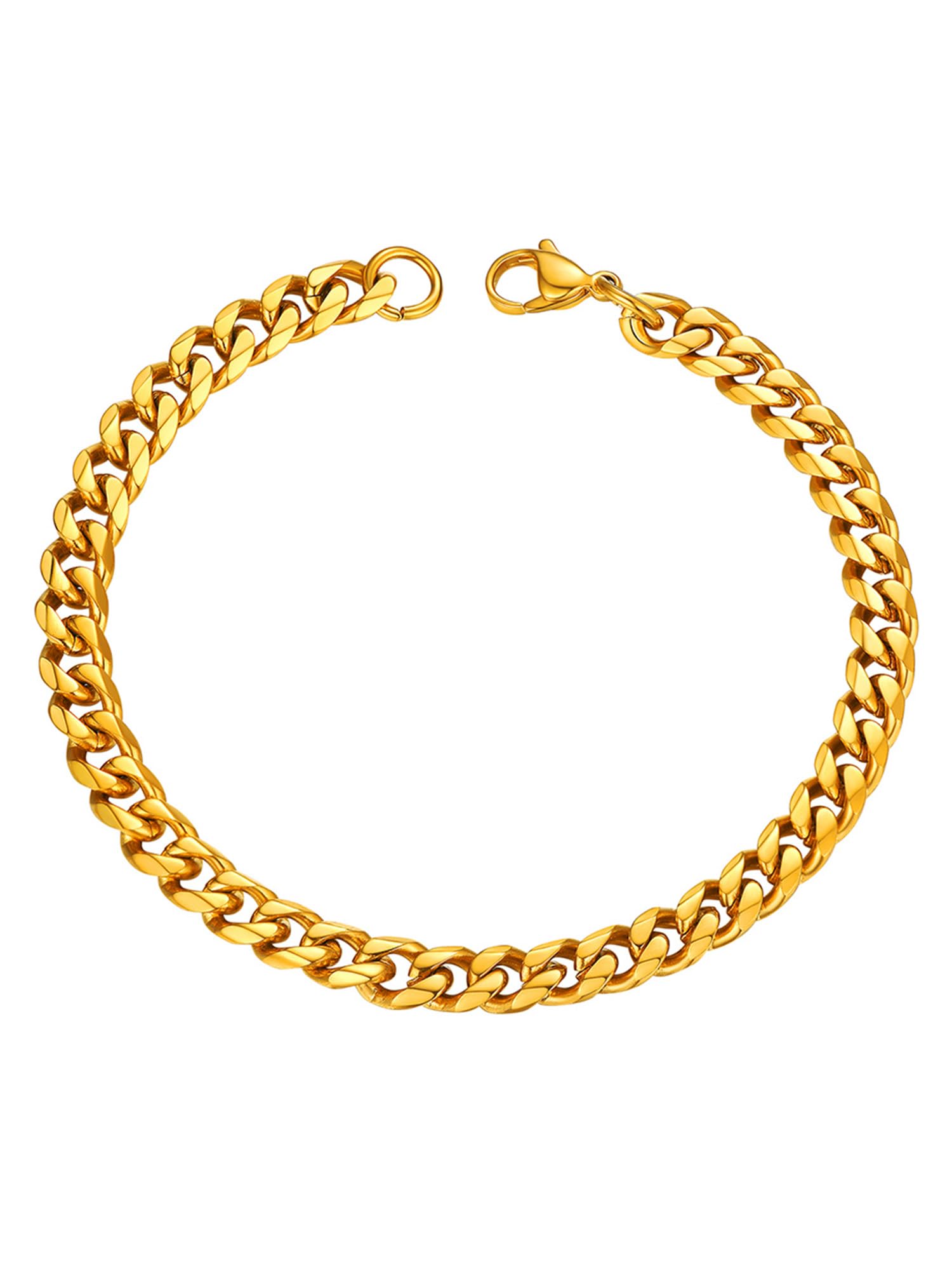PROSTEEL Pulsera clásica para hombre, 3,5/6/9/12 mm, 21 cm, cadena de eslabones cubanos, pulsera para hombre, hip-hop, joyería de moda, regalo para hombres y mujeres, acero inoxidable/chapado en oro Recycled Claim Standard 100