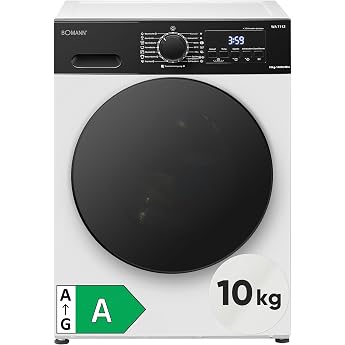 Bomann  Washing Machine 10 kg Inverter Motor - Efficient Quiet & Durable Includes Aqua-Stop Max. 1400 rpm 15 Programmes LED Display Washing Machine WA 7112 White [Energy Class A]