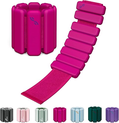 Miniatura 21 de Sportneer Wrist & Ankle Weights for Women Men - 1 Pair (1 lb/2 lb Each) | Adjustable Weighted Bracelet Silicone Bangles for Yoga, Dance, Pilates,