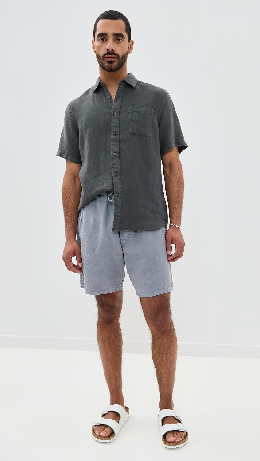 Faherty Men's Short Sleeve Palma Linen Shirt