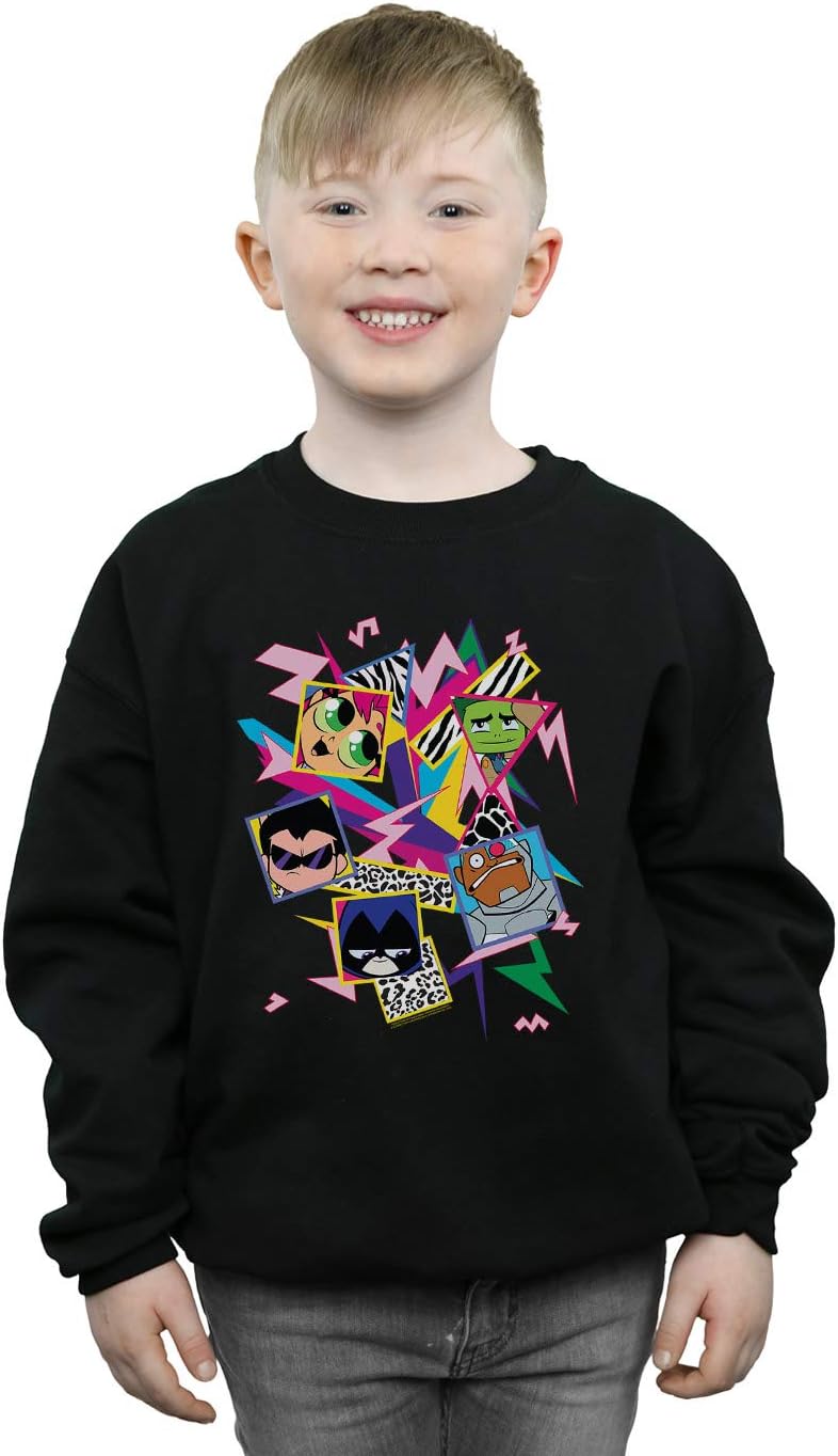 DC Comics Boys Teen Titans Go 80s Icons Sweatshirt Black 7-8 Years