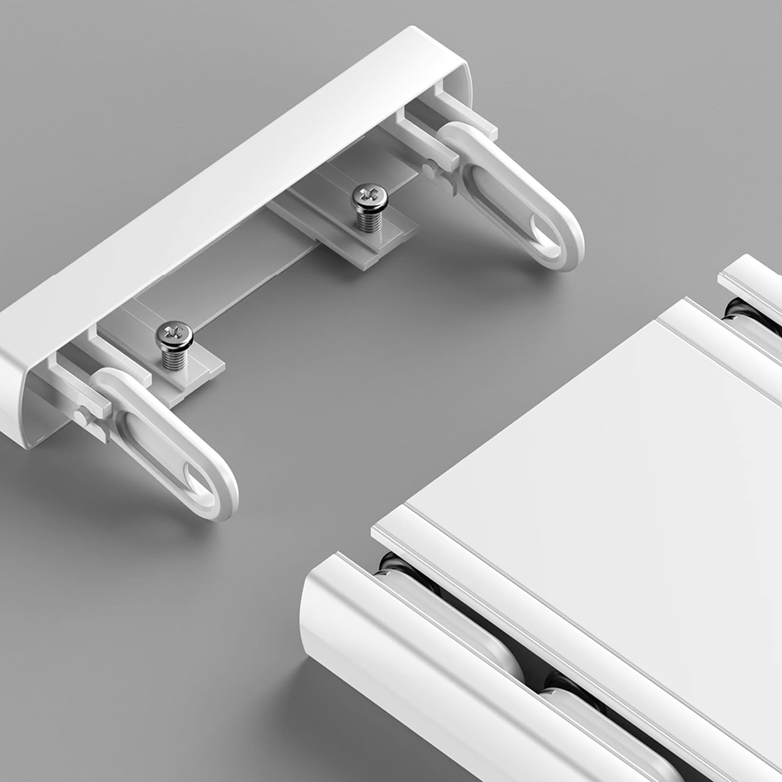 Système de rail de rideau de plafond – Tringle en aluminium blanc à 2 canaux avec glissières lisses, design personnalisable pour rideaux modernes, 4,7 m, idéal pour une utilisation en intérieur