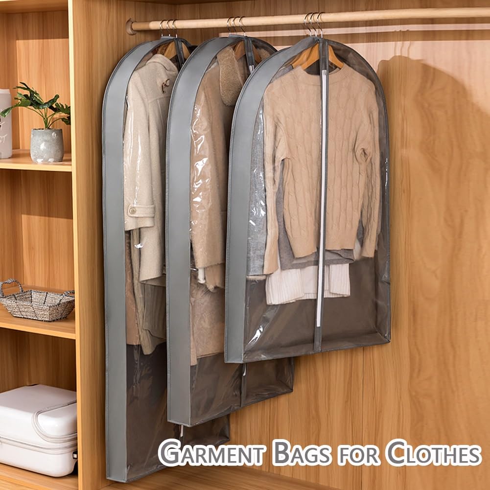 Bolsas de Almacenamiento el Armario Colgante con Cremallera, Bolsas para Vestidos Largos, Trajes, Abrigos, Blusas(White,60x10x150cm)