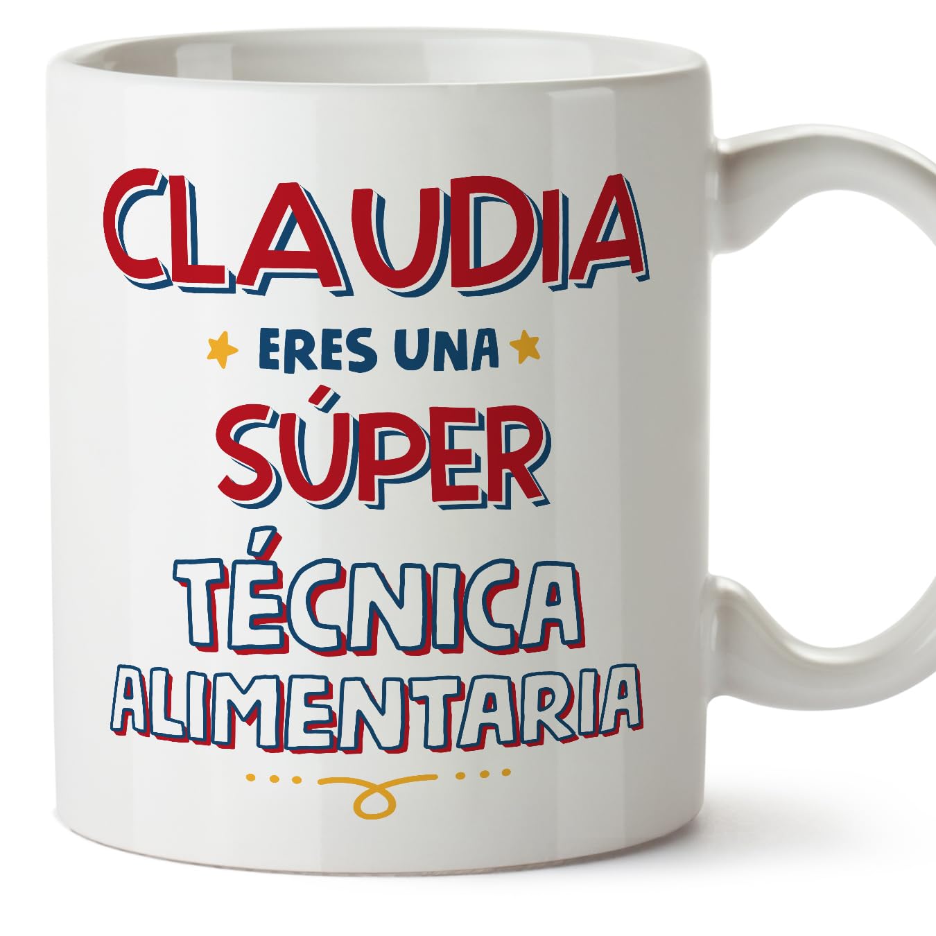 MUGFFINS Personalised Mug for Food Technician Woman - in Spanish - Eres Súper - Funny Custom Gift for Colleagues - Ceramic 11oz Mug