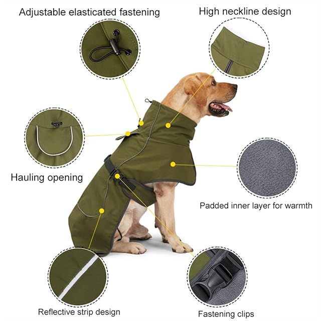 Foto 3 de 7 de DHGTEP Abrigos Impermeables para Perros Chaqueta de Invierno Chaleco Reflectante A Prueba de Viento Ropa…