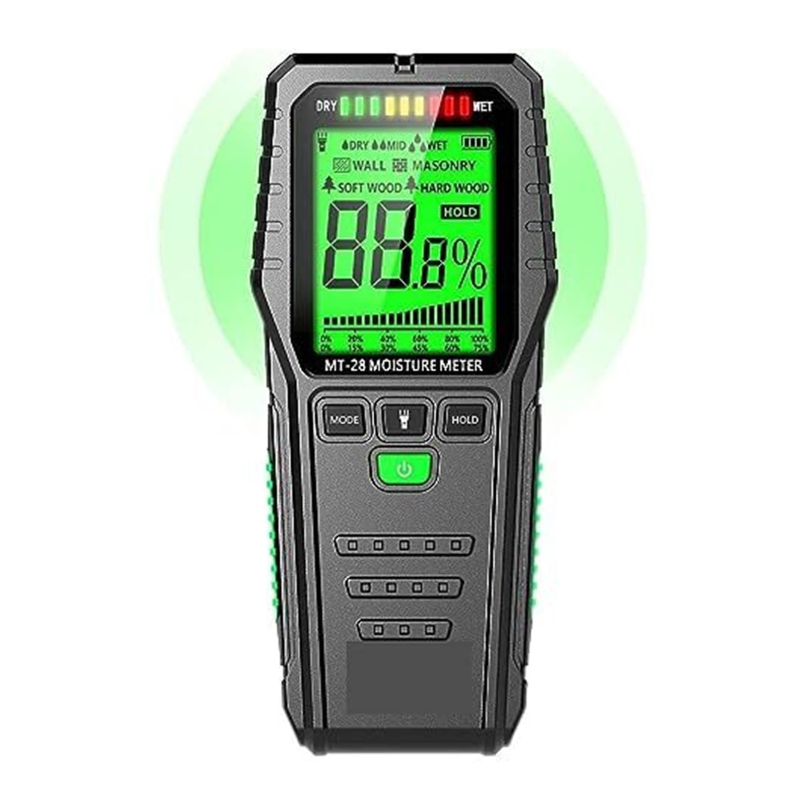 Bjdfge Default Wood Moisture Meter For Drywall, Lumber, And Concrete - Humidity Tester With Backlight