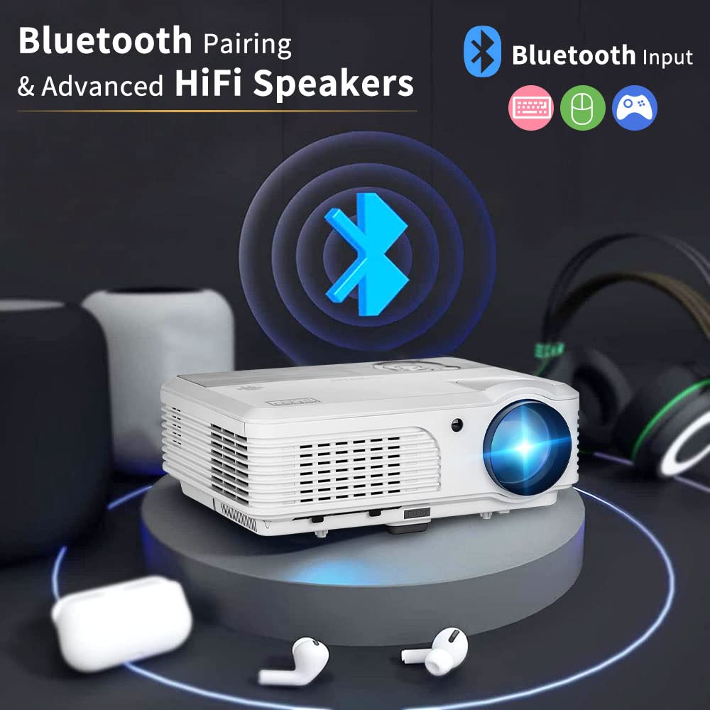 Proyector Con WIFI Y Bluetooth, Proyector De Video Full HD Nativo 1080P
