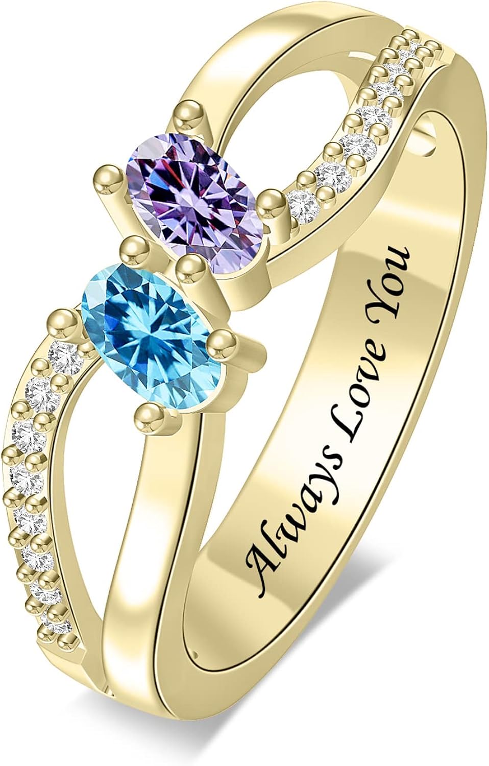 Miniatura 2 de Anillos personalizados para mujer, anillos de plata de ley, anillos de piedra natal de imitación personalizados, anillo infinito para mujer, anillo