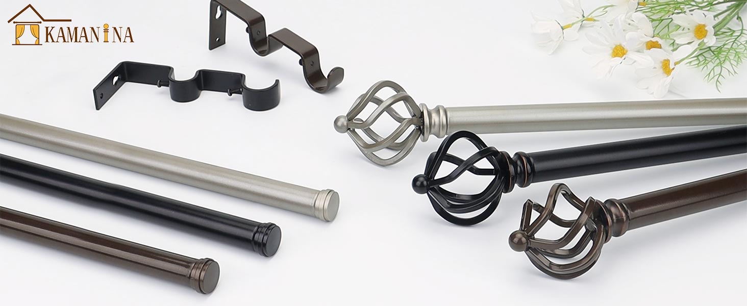 Amazon.com: KAMANINA Double Curtain Rod 72 to 144 Inches(6-12 Feet