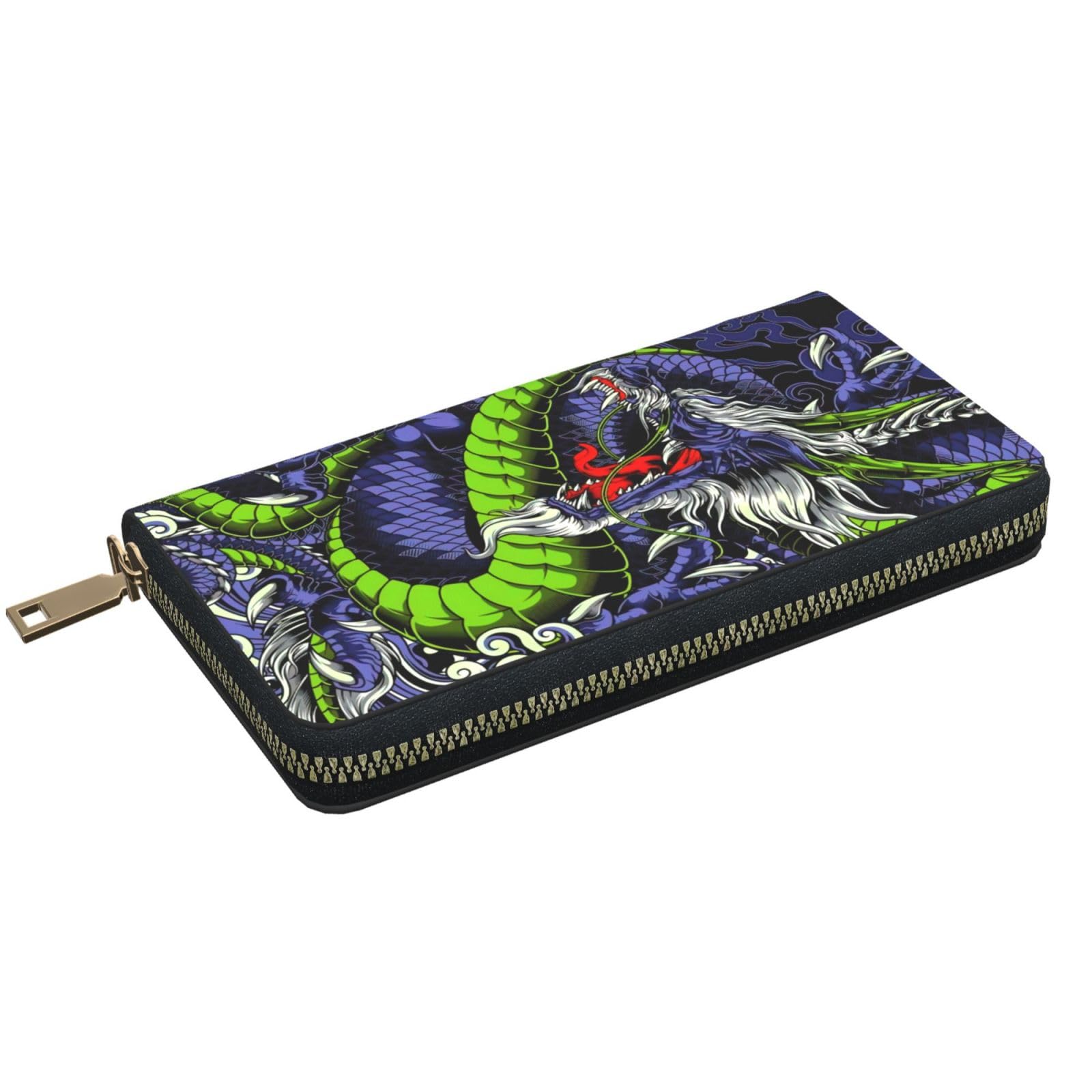 Amazon.co.jp: 財布 龍神 竜 ドラゴン柄 長財布 レザー ながざいふ