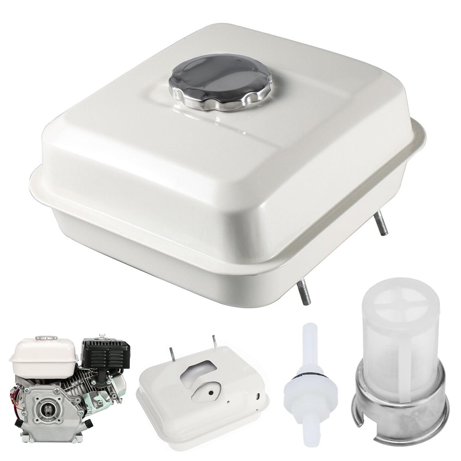 Réservoir Essence pour Honda GX120 GX140 GX160 GX200 Moteur, Kit de Réservoir à Essence de 3L avec Bouchon de Réservoir Filtre à Carburant et Conduite de Carburant Réservoir de Carburant