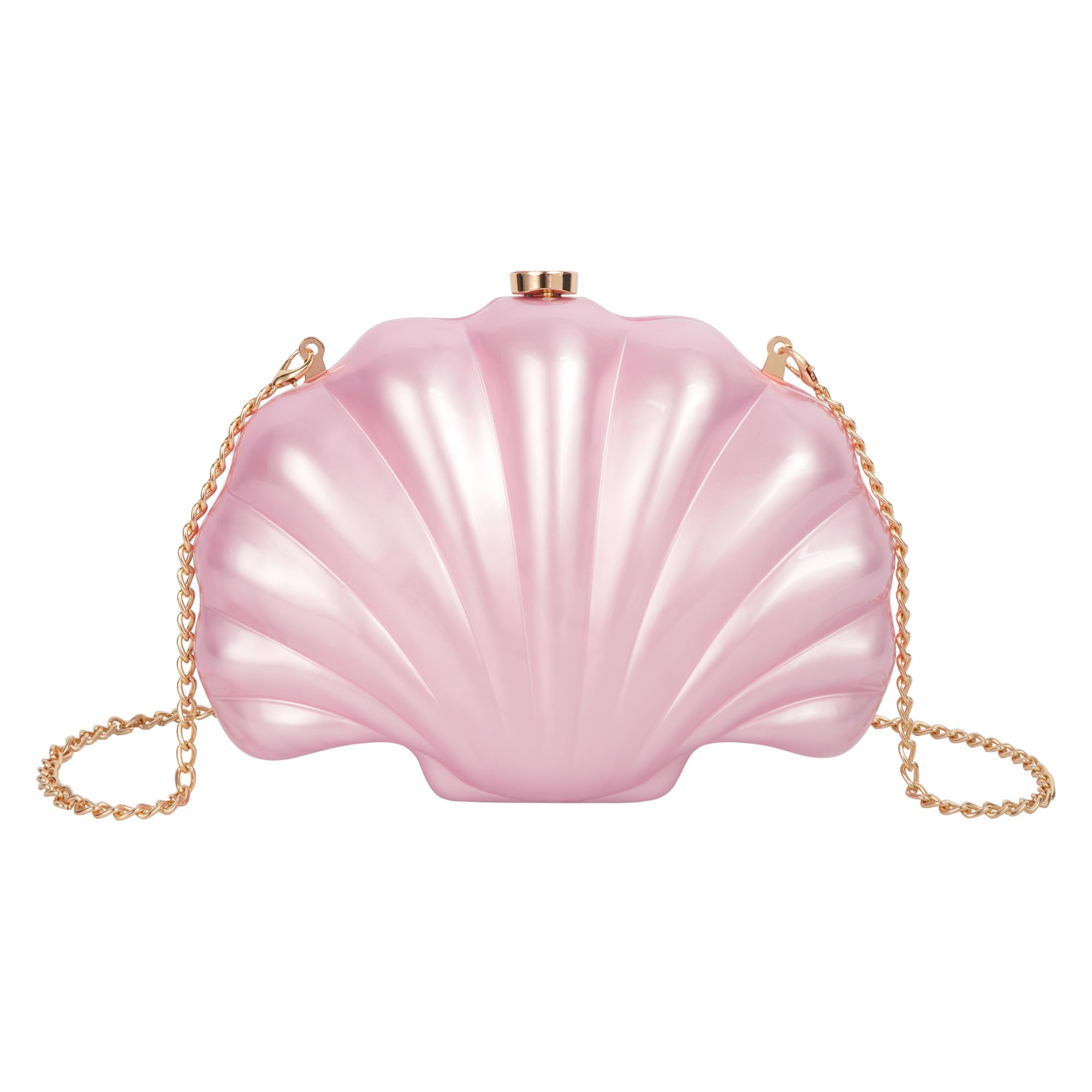 Women Seashell Evening Bag Purse Mermaid Chain Strap Clutch Handbag Shoulder Bag