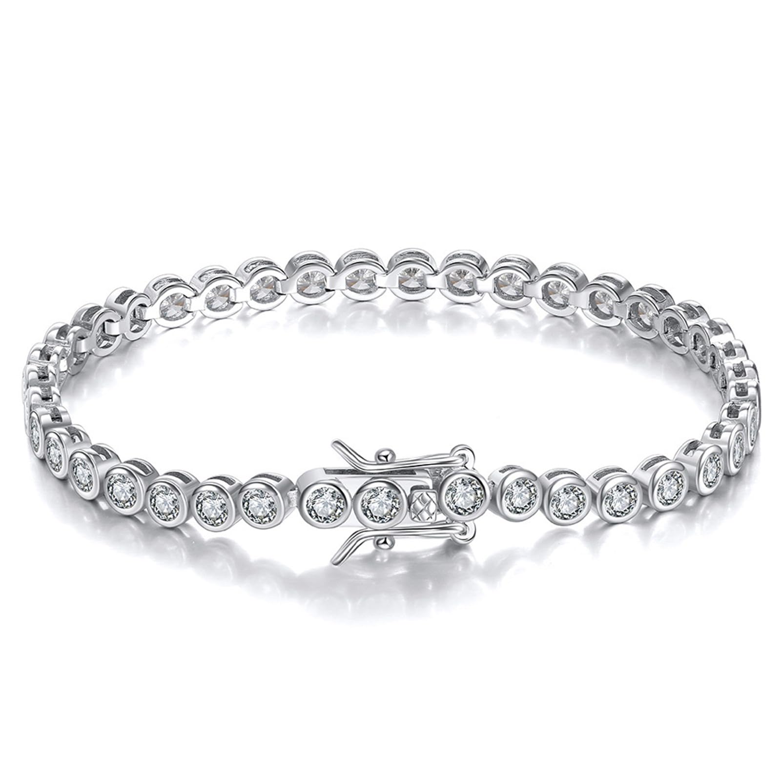 Bransoletki damskie Srebrny Prawda, elegancka i modna bransoletka do tenisa 16,5/18/19 cm w 925 srebrny dla kobiet