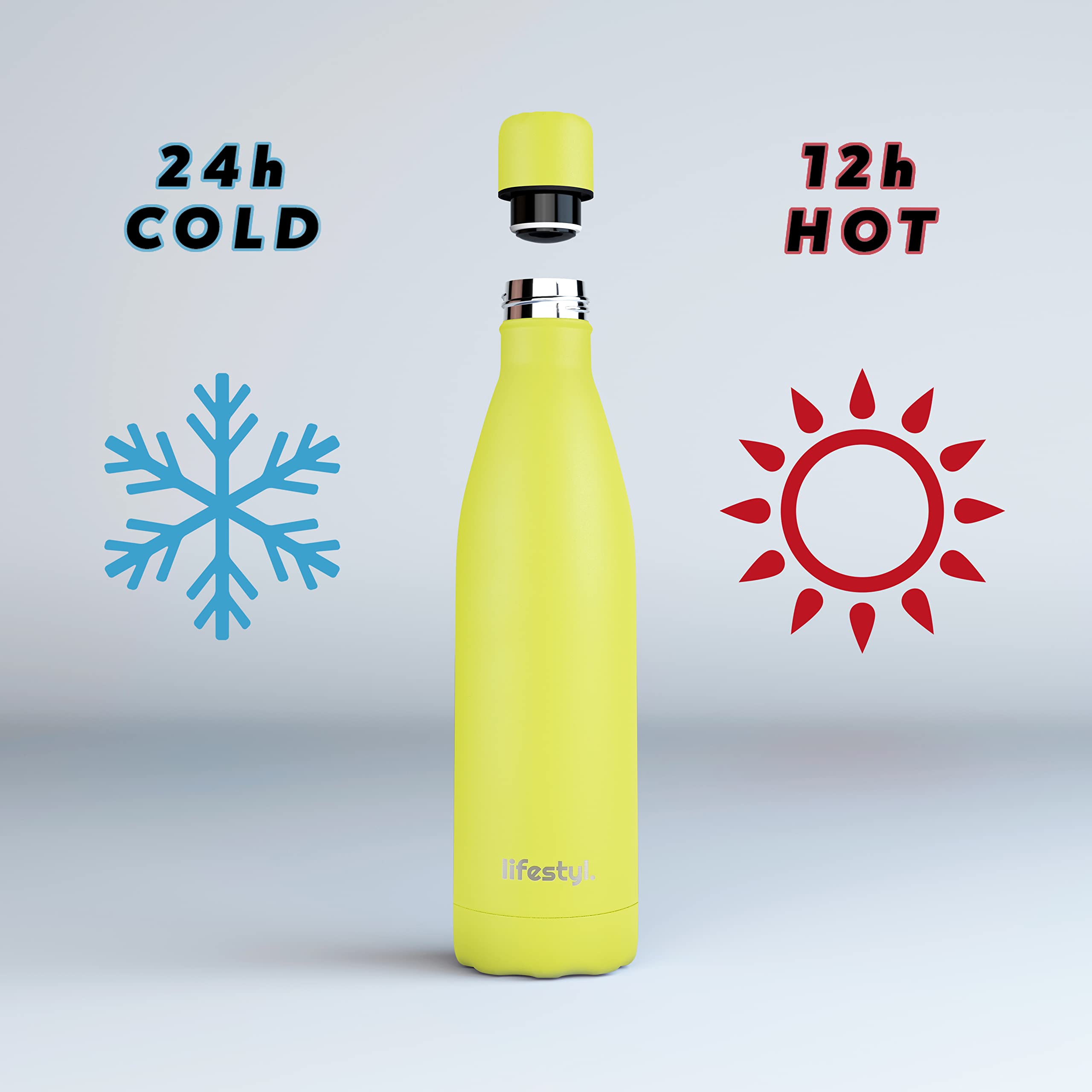 Lifestyl Stainless Steel Water Bottle | 24 Hrs Cold & 12 Hrs Hot| Thermoshield Technology Vacuum Insulated Metal Water Bottles, Leak-Proof Drinks Bottle for Gym (Sage, 1000 ml) - Image 3
