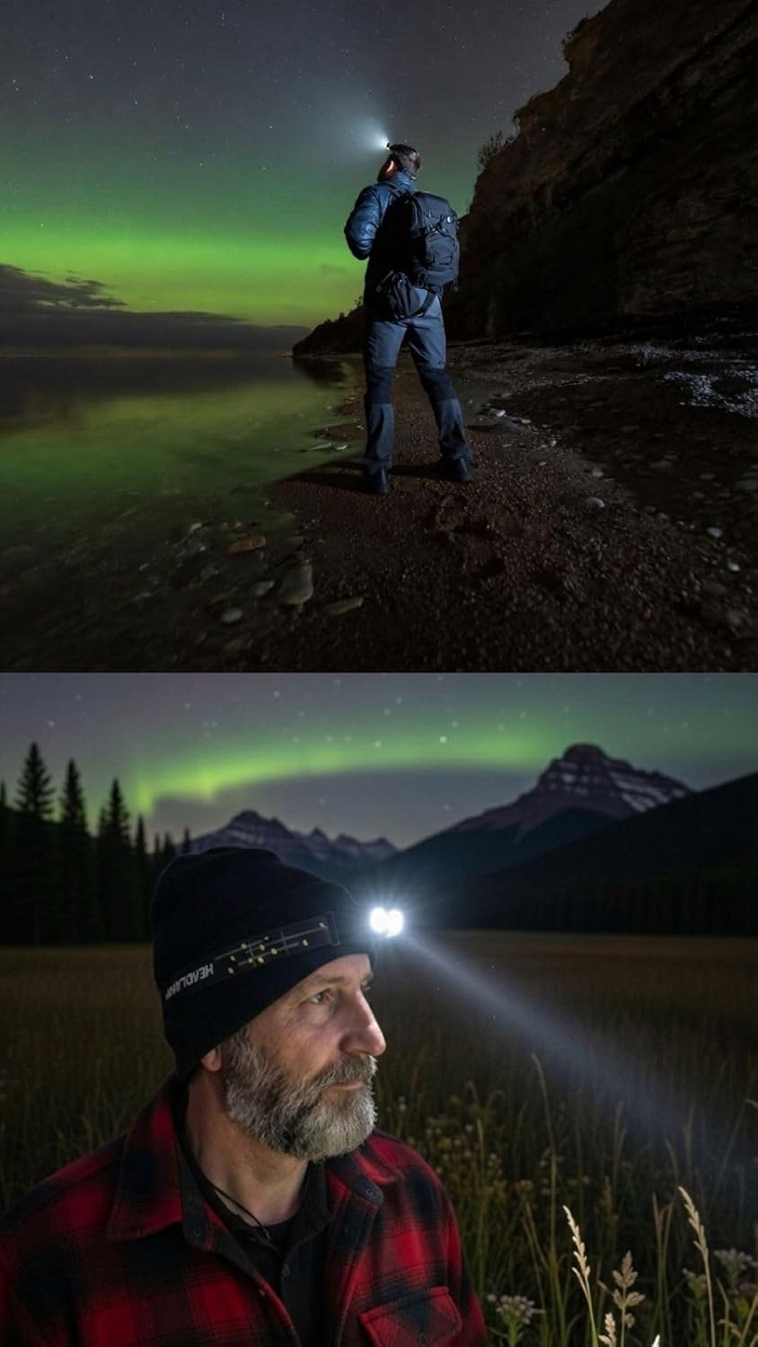 Ranger LED Headlamp Pack of 4 -Rechargeable, Motion Sensor, 200 Lumens, IP 44 Waterproof