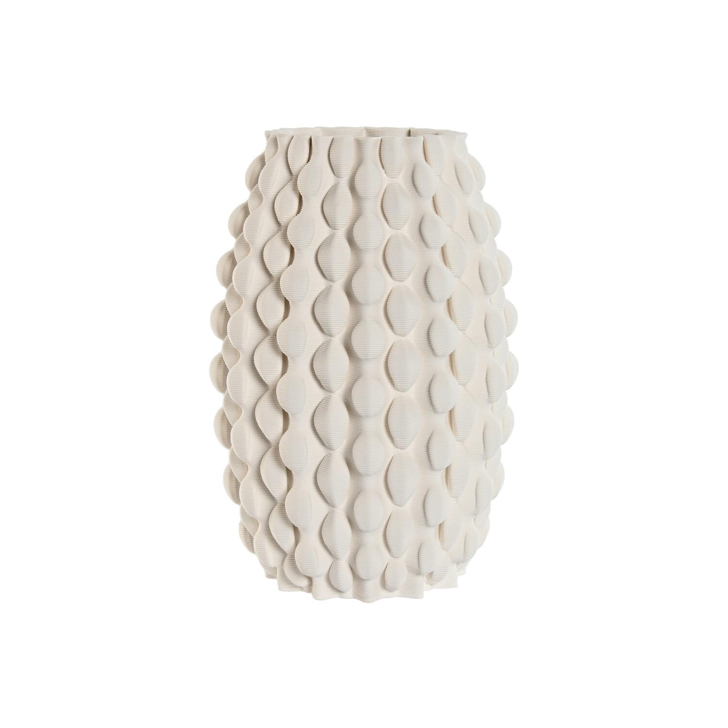 Vase grès blanc 3D 17x28 cm idéal pour sublimer vos fleurs de salon