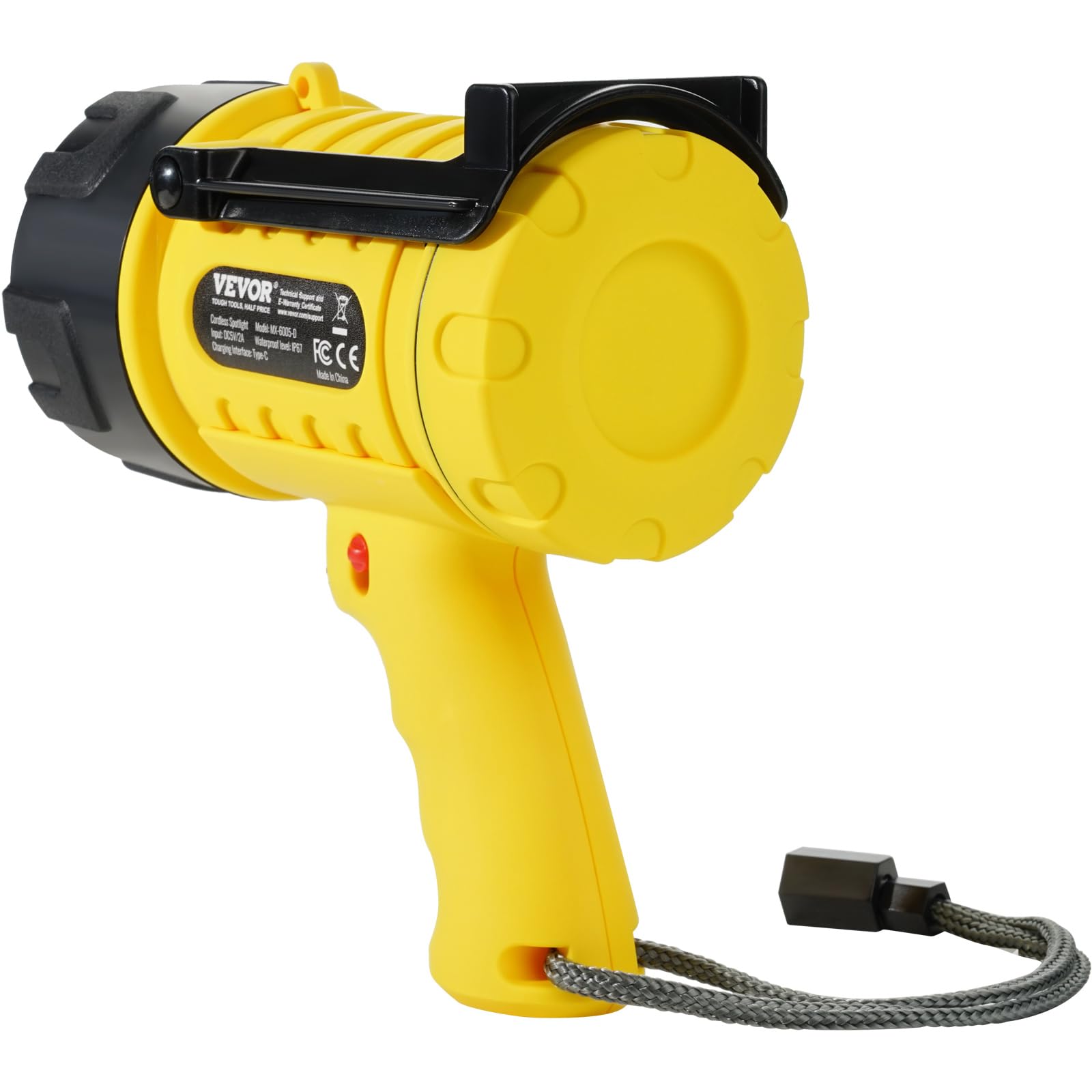 VEVOR Lampe Torche LED Ultra Puissante, 1000000 lm, Lampe de Poche Rechargeable Portable Étanche IP67 avec 4 Modes, Objectif Amovible, Port USB, pour Chasse, Bateau, Camping, Spéléologie, Extérieur