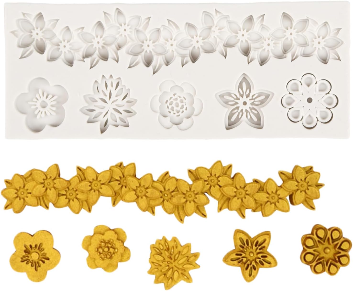 Baroque Fondant Molds Curlicues Scroll Flower Lace Silicone Mold