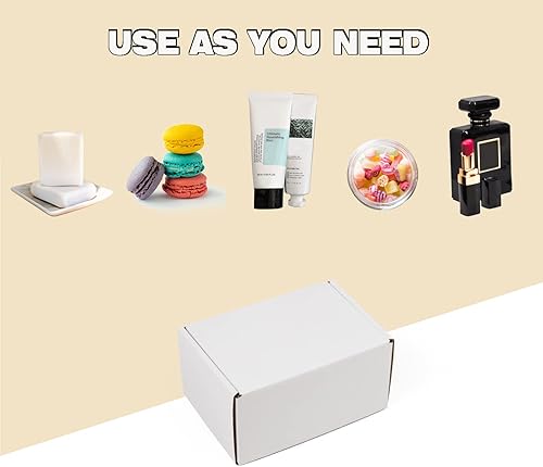 Miniatura 76 de Cajas de envío de 6 x 6 x 2 pulgadas, paquete de 25 cajas de cartón corrugado marrón para pequeñas empresas, embalaje y correo Marrón,Blanco