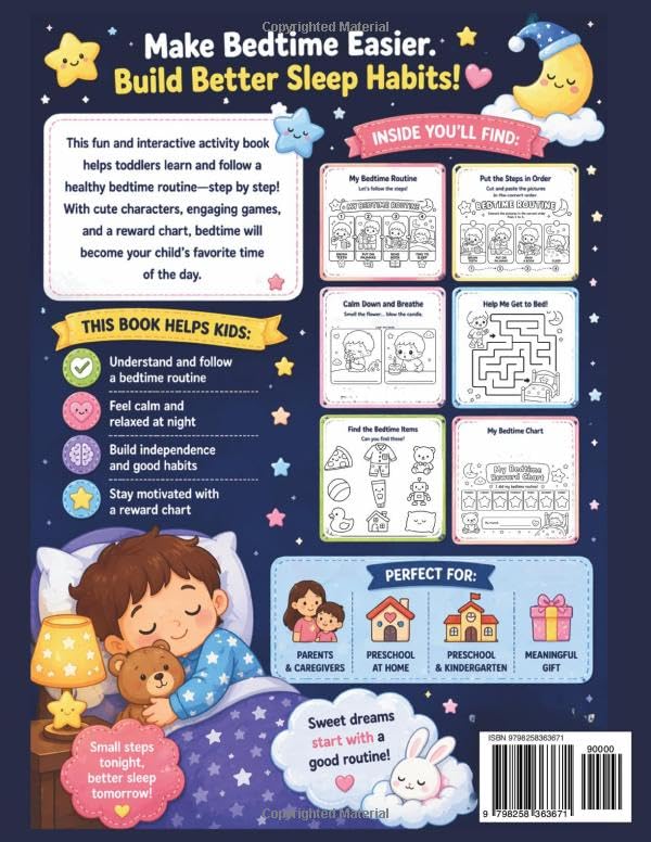 Bedtime Routine Training for Toddlers: Fun & Interactive Activity Book to Build Healthy Sleep Habits, Calm Night Routine, and Independence for Kids ... (Brave Little Steps – Core Activities Series)