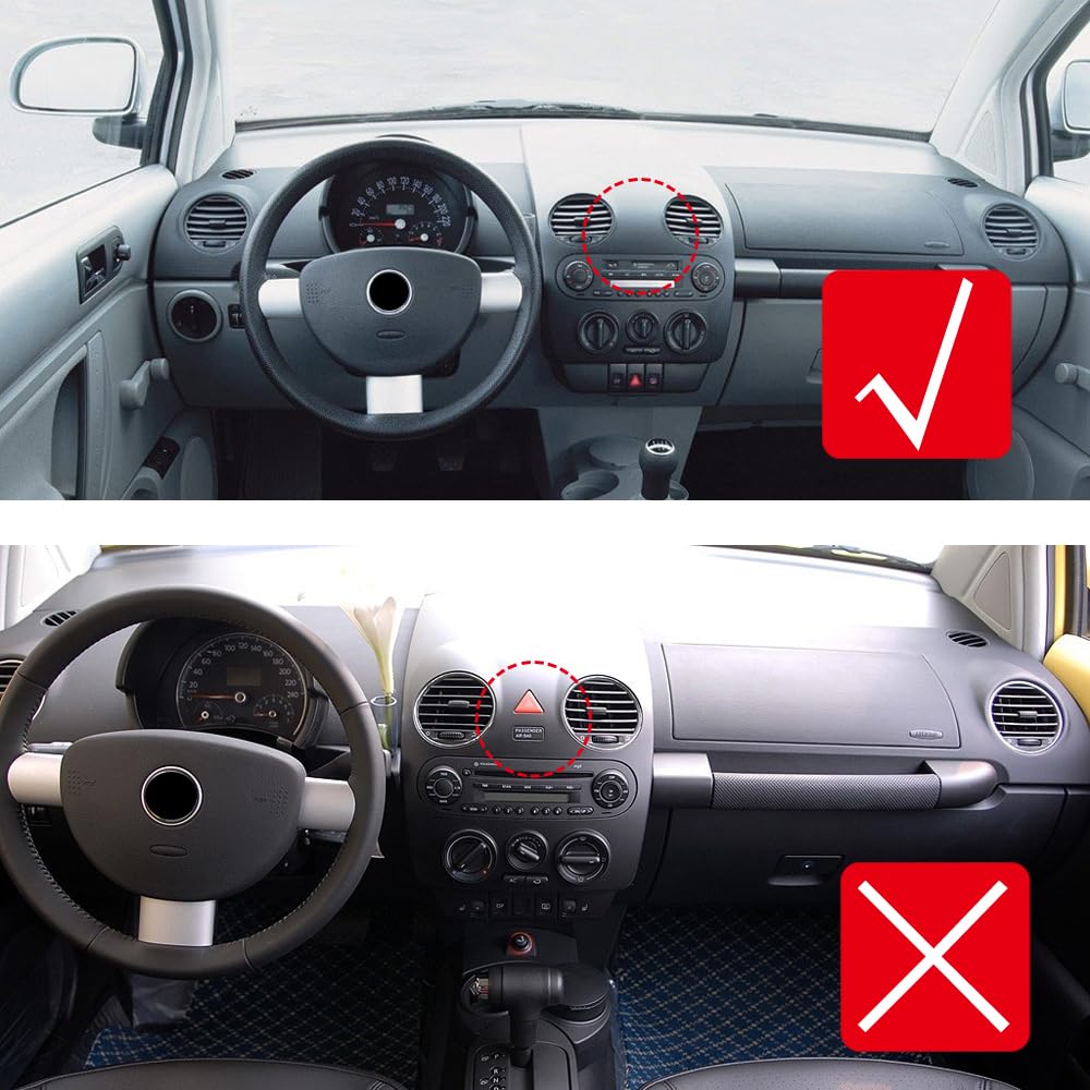 für New Beetle 9C 1998-2010 Interieur Armaturenbrett Dekor ABS Kunststoff (Typ ohne Schalter)