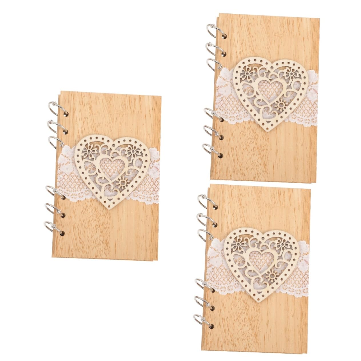 PRETYZOOM 3pezzi Libro Degli Ospiti Per Matrimonio in Legno Notebook Elegante Per Messaggi Degli Invitati Design Rustico e Retro Per Cerimonie e Feste Di Fidanzamento Facile Da Usare e