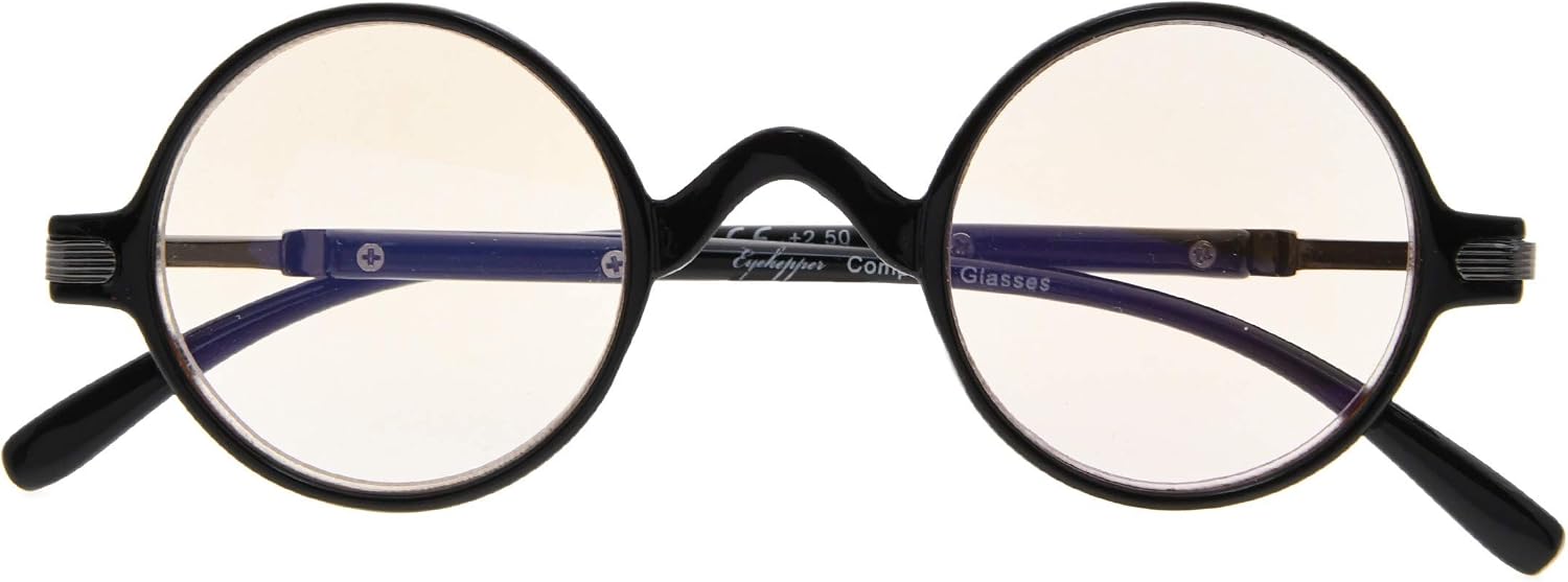 Eyekepper Anti UV Round Reading Glasses Vintage Professor Oval Readers (Black,+0.75) - Image 4