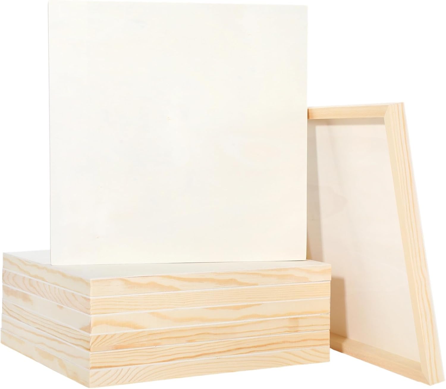 8 Pcs Wood Panels, 12×12 Inch Unfinished Wooden Boards for Painting, Wooden Canvas Panels for Pouring, Wood Cradle Boards for Art Crafts, DIY Projects