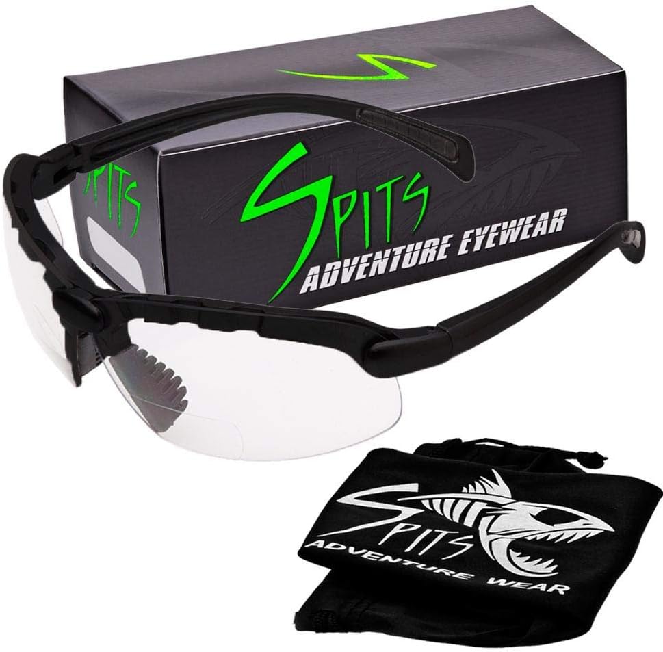 Top Or Bottom Bifocal Safety Glasses (Frame Color: Gloss Black, Magnifier: 3.00 TOP Clear)