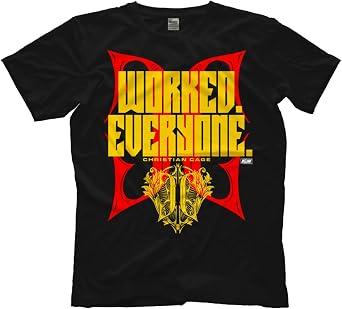 Pro Wrestling Tees Christian Cage - Worked Everyone Red and Yellow - Officially Licensed AEW T-Shirt