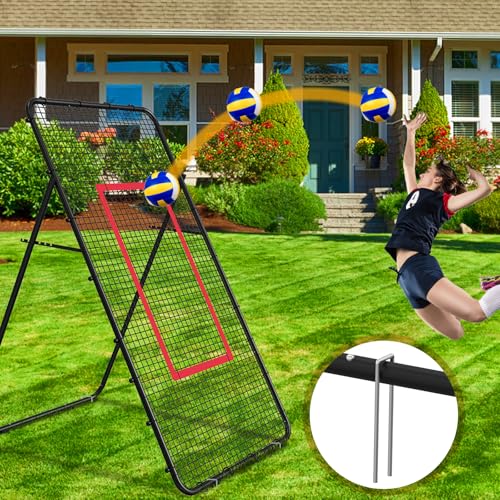 Verstellbares Volleyballnetz, 2,2 x 1,2 m, Volleyball-Trainingsgerät für Lacrosse, Baseball, Fußball, Tennis, Hinterhof, Volleyball, Rebounder, Schlagen, Servieren, Passen, Spike-Übung