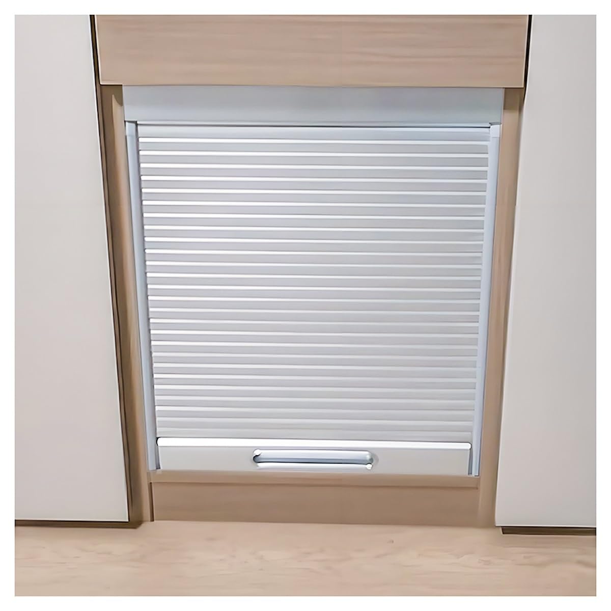 Custom Roll Up Cabinet Doors, ABS Sliding Folding Closet Door with Assembly Hardware &amp; Handle, Retractable Rolling Shutter Doors for Home Office Study, W*H_65x80cm (25.6x31.5), White