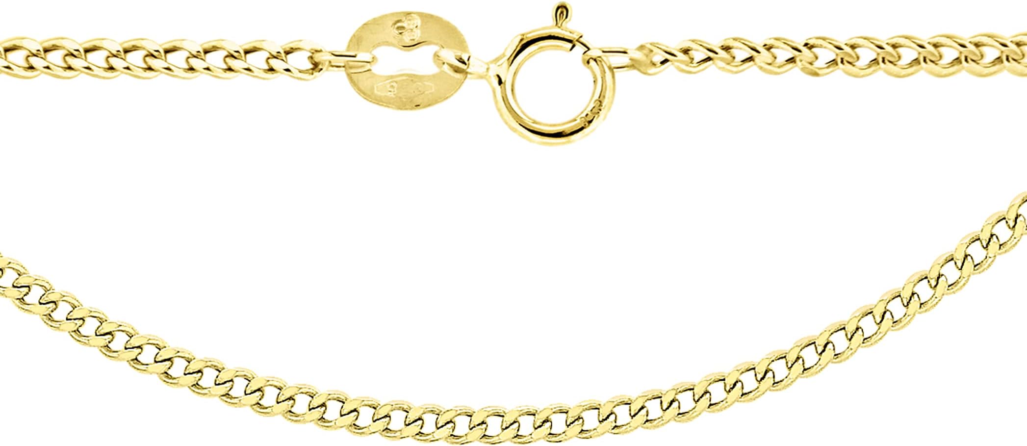 – Unisex 9 ct Yellow Gold Flat Curb Chain Necklace