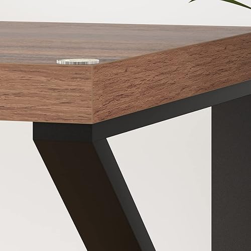 Miniatura 75 de HSH Escritorio gris para computadora, escritorio industrial de madera y metal para oficina en casa, escritorio rústico para computadora portátil