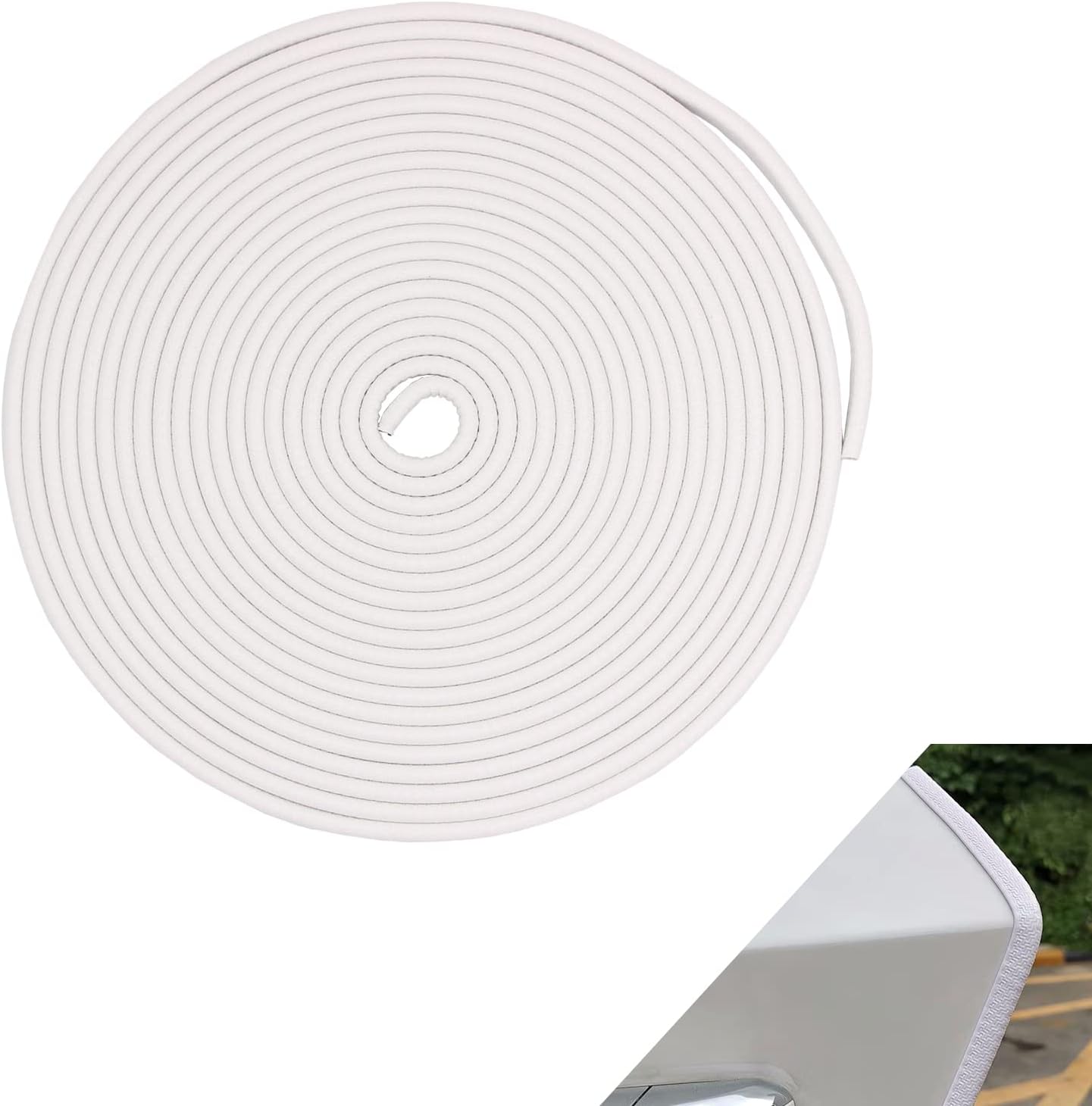SONRUIJIE Car Door Edge Guards 32Ft(10M) Universal Fit Rubber U Shape Trim Molding Door Edge Protector Automotive Door Entry Guard White