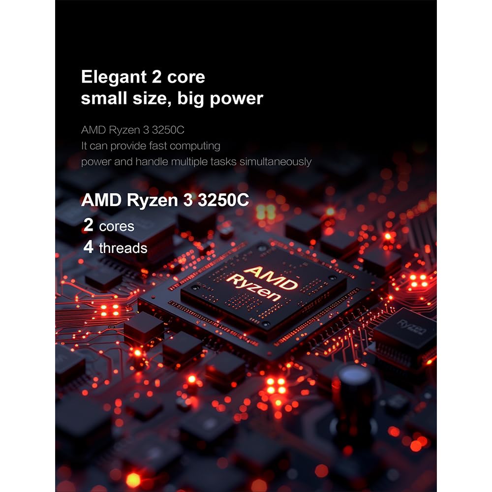 Mini PC AMD Ryzen R3-3250C com 8GB de Ram e 256GB SSD, Computador