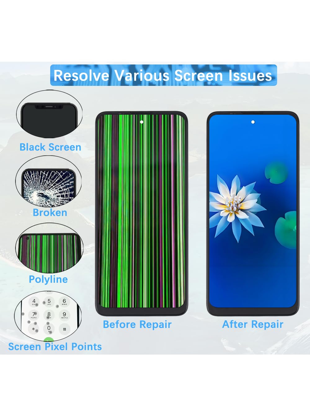 H&LYCYJ Schermo display per Moto E30/E40 XT2159 XT2158 LCD schermo di ricambio kit assembly con telaio