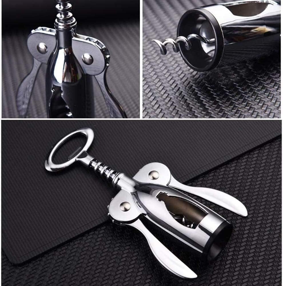 Multifunctional Corkscrew,Handheld Corkscrew,5-Piece Stainless Steel Wine Opener Kit Bottle Opener Gift Set Beer Wine Accessories Set Wood Case