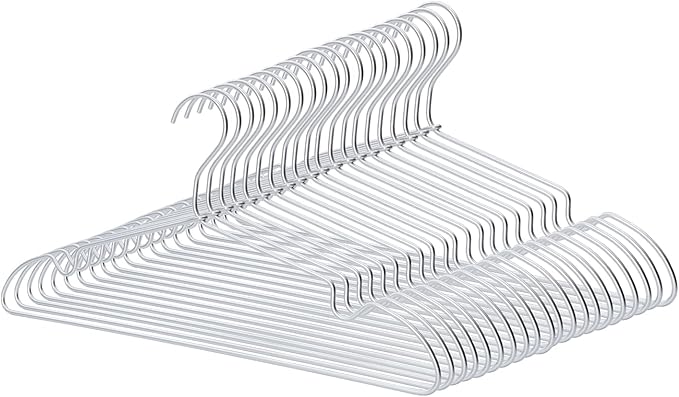 Aluminum Metal Hangers ,20 Pack Strong Heavy Duty Hanger for Shirt,Coat Suit,Lightweight Ultra Thin Space Saving Hangers