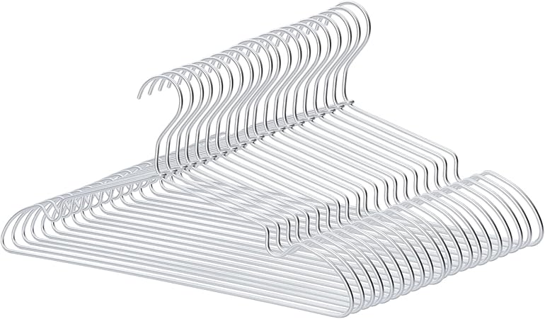 Aluminum Metal Hangers ,20 Pack Strong Heavy Duty Hanger for Shirt,Coat Suit,Lightweight Ultra Thin Space Saving Hangers