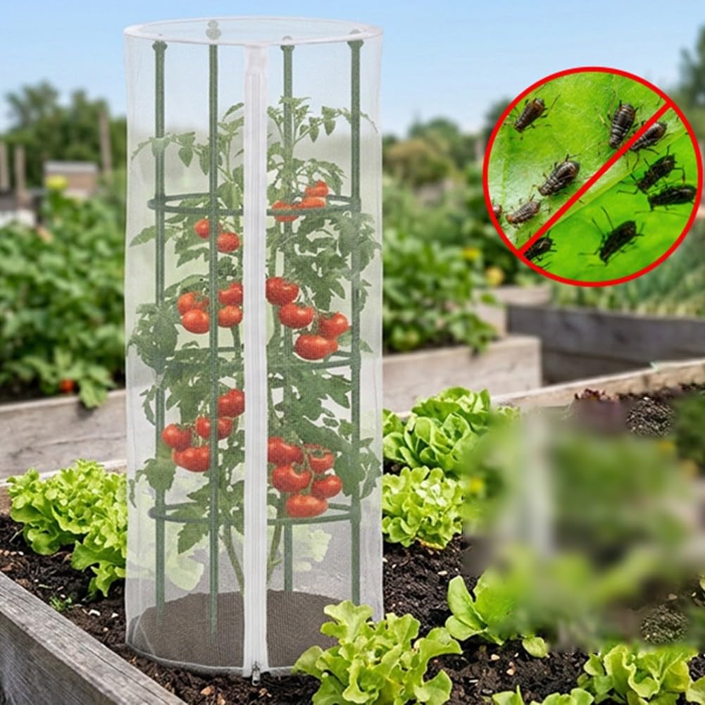 Rete per uccelli da giardino con coulisse, copertura per piante riutilizzabile per gabbie per pomodori e parassiti, verde, 150 x 46 cm (4 pezzi)