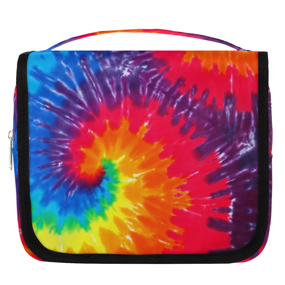 Bolsa de aseo de viaje con teñido anudado, bolsa de lavado unisex para colgar artículos de tocador cosméticos, multicolor, Talla única
