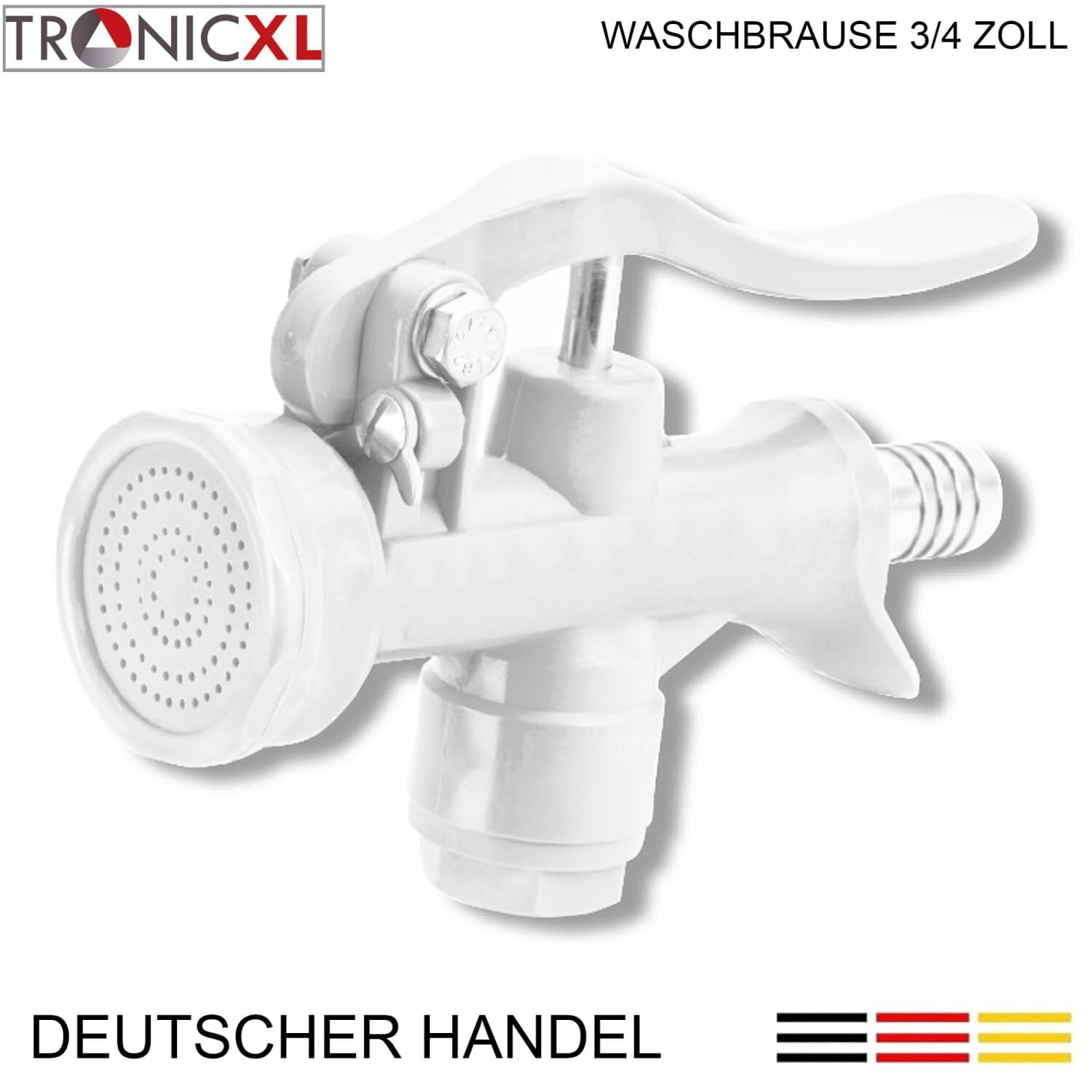 TronicXL Ducha de lavado profesional, 3/4 pulgadas, 19 mm, color blanco, pistola de limpieza, ahorro de lavado