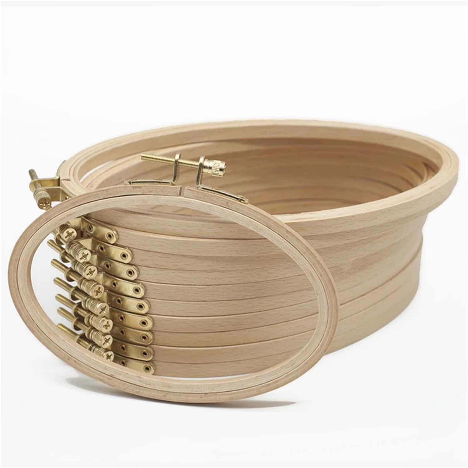 Bastidores para Bordar, Juego de 3 bastidores Madera for Bordar y Punto Cruz ovalados 16 a 29,5 cm(3 Sizes Set)