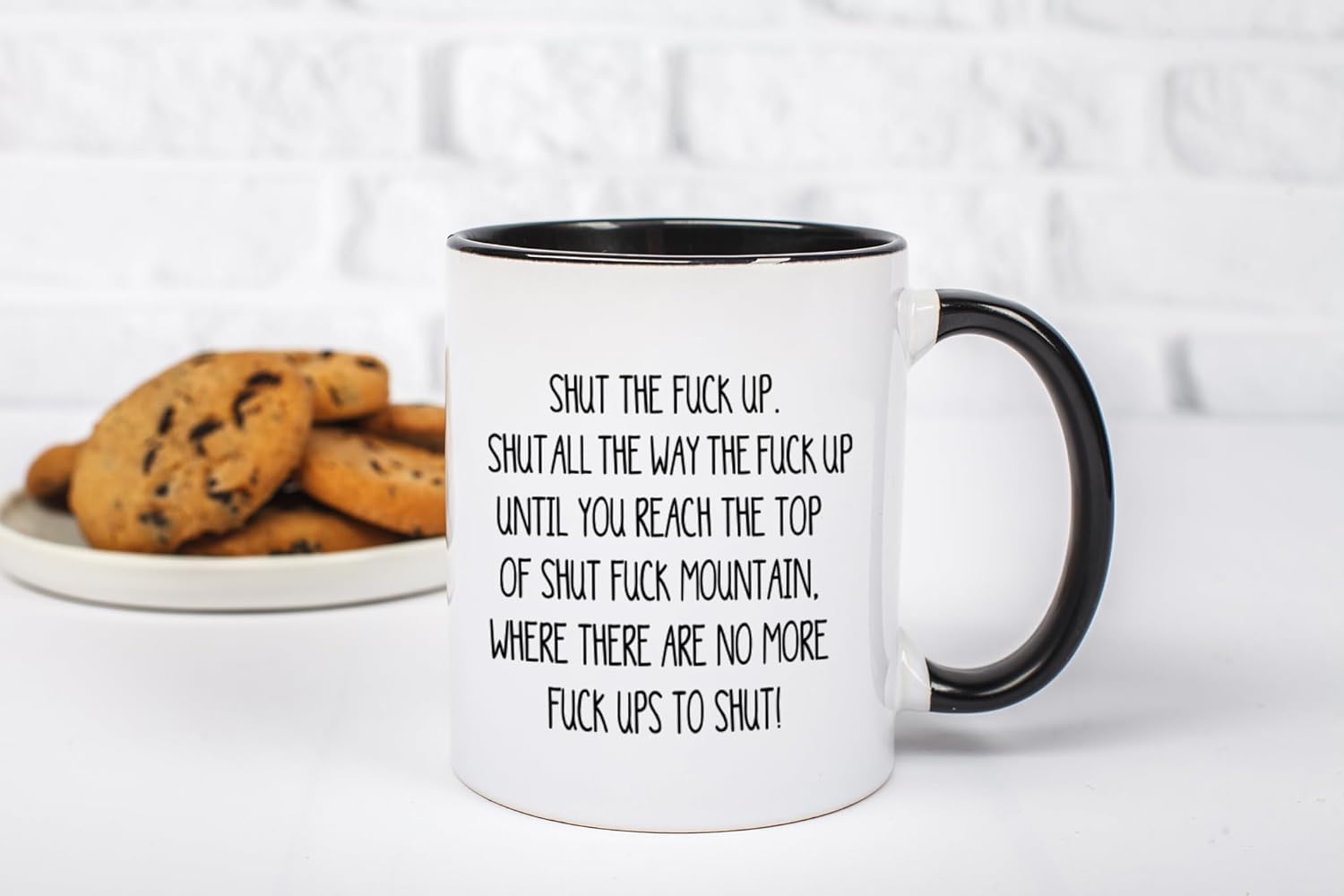 Shut The Fuck Up Swear Coffee Mug - Funny Fuck Mountain Gag Gift Idea for Men or Women - Hilarious Birthday Present for Best Friend Girlfriend Boyfriend - Inappropriate Humor Gifts - 11 oz Novelty Cup - Image 3