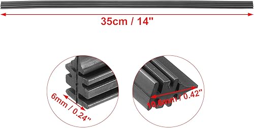 Miniatura 5 de ACROPIX Limpiaparabrisas universales de 14 pulgadas, 0.236 x 0.417 in, tiras de inserción sin hueso, color negro, paquete de 4