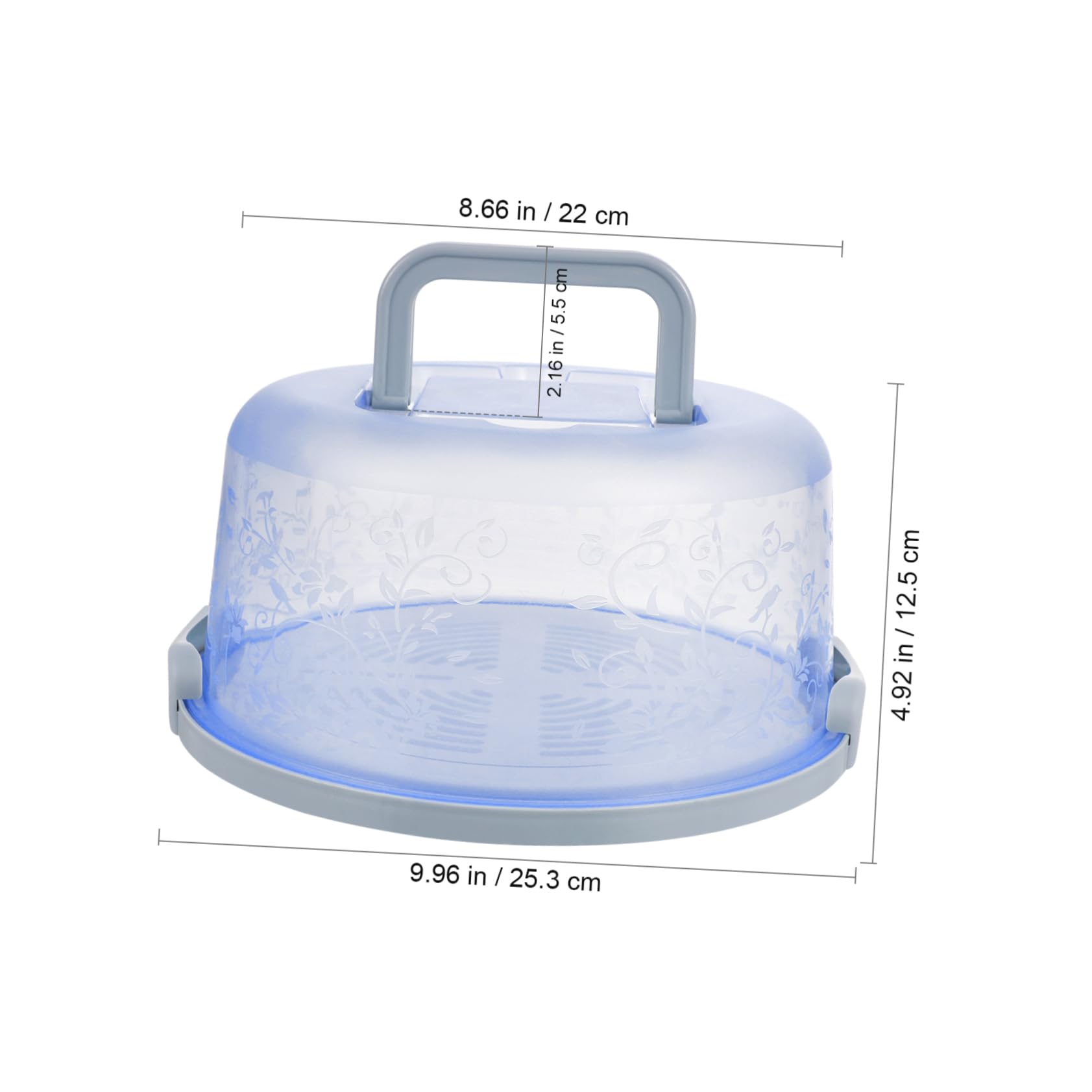 Hemoton Portable Cake Box Round Cake Food Fresh- Keeper Cake Storage Cake Keeper with Handle Container Carrier Cupcake Bakery for Blue Cake Transport Caja Pastel Cajas Pastel